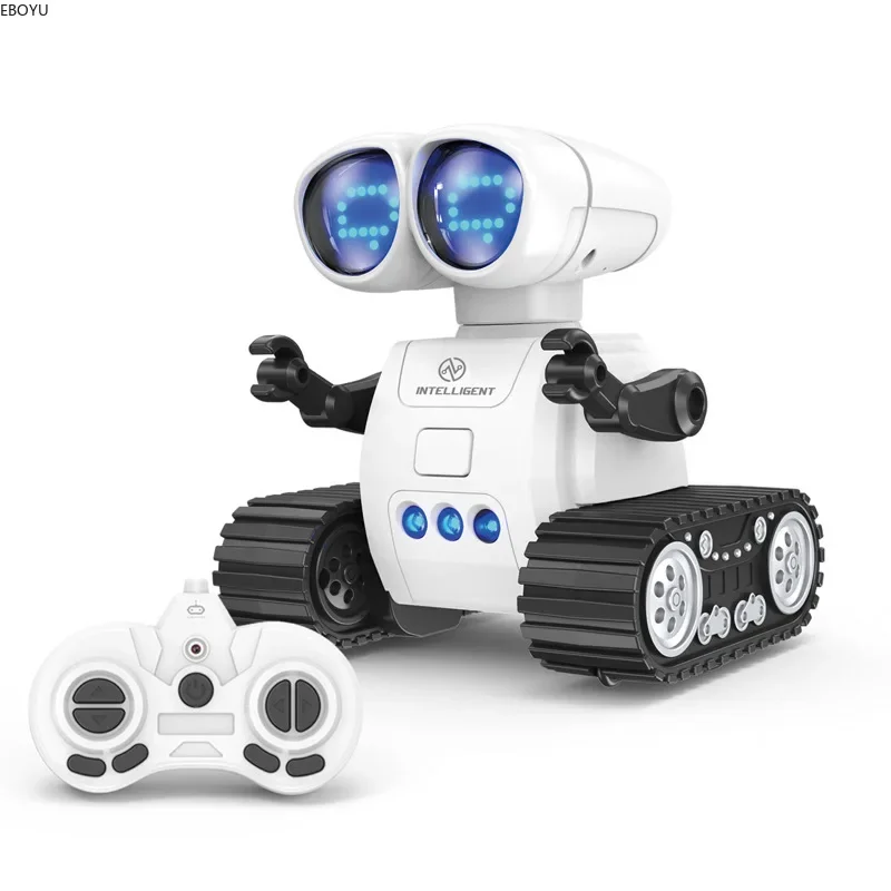 EBORUI Programming RC Robot 2.4GHz Mini Remote Control Robot Gesture LED Lights Control Omnidirectional Marching Robot Kids Toys