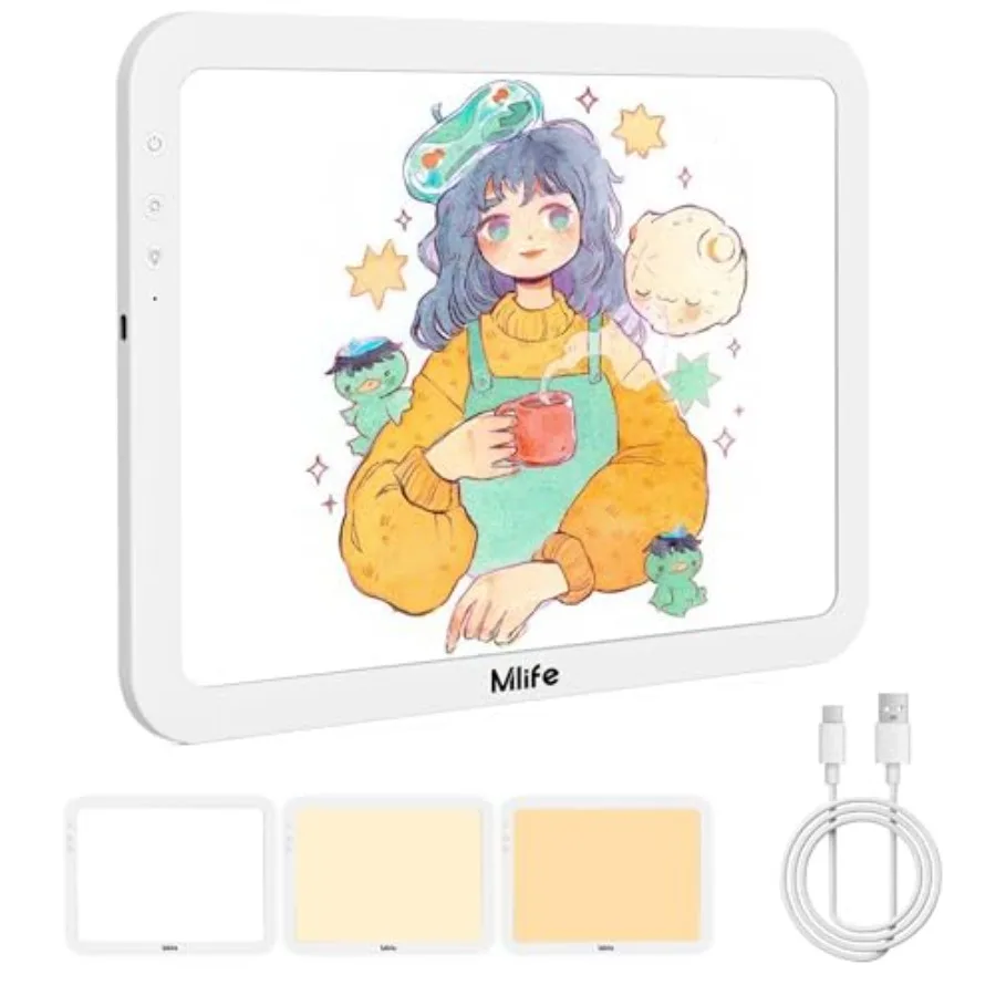 

A4 Rechargeable Tracing Light PadStepless dimming Six Brightness Settings Up to 8860 Lumens Cordless and Portable Drawing Light