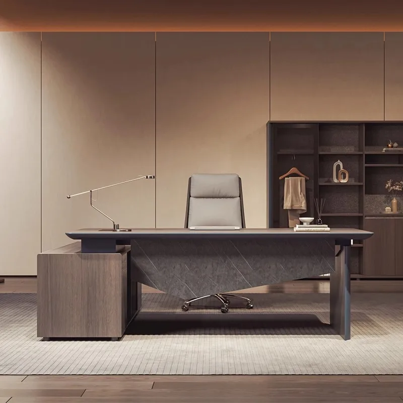 &*j Simple office single boss table, modern high-end strip manager supervisor president
