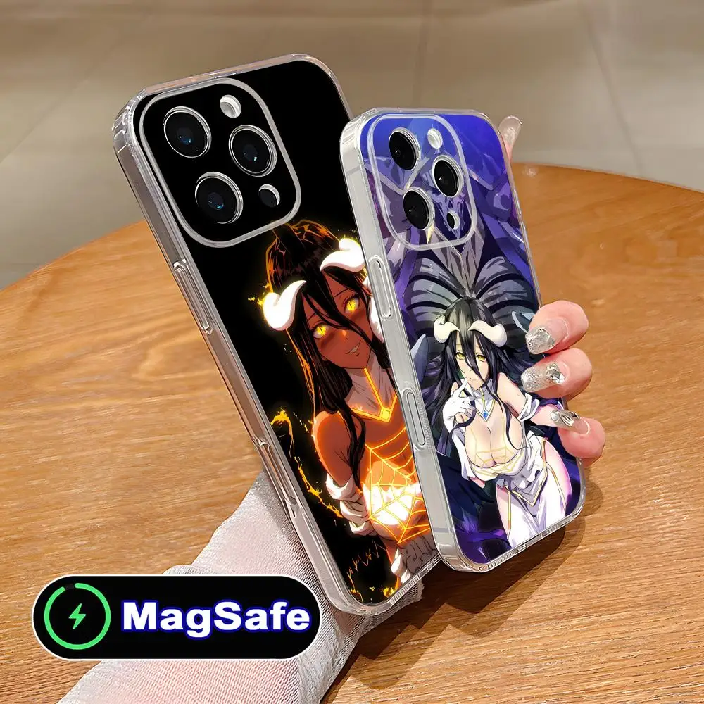 

Чехол для телефона Overlord Albedo Clear TPU Magsafe для iPhone 17 16 15 14 13 12 11 Air Pro Max Plus Mini, цветной