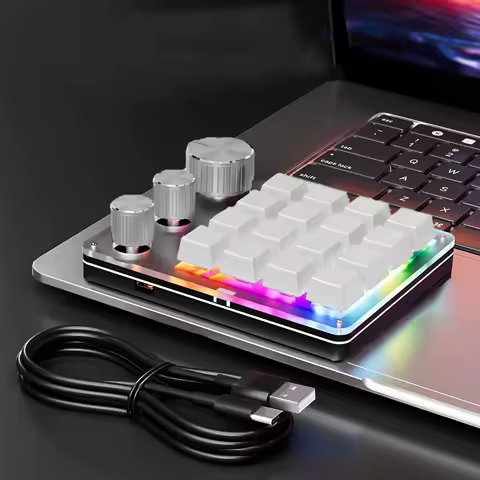Macro Pad Custom Keypad Macro Pad Programmable 16 Key Wired Small Mechanical Gaming Keyboard for Copying Pasting PS Graphics