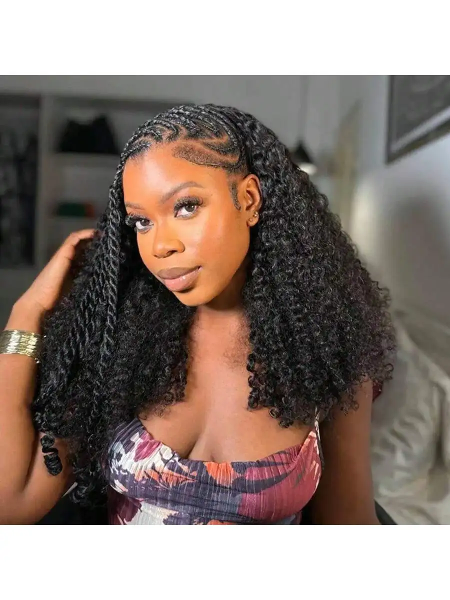 

Полупарик 3 в 1, человеческие волосы, плотность 250, глубокая волна, бесклеевой парик, готовый к ношению, полупарик 3 в 1, полупарик с шнурком, полупарик