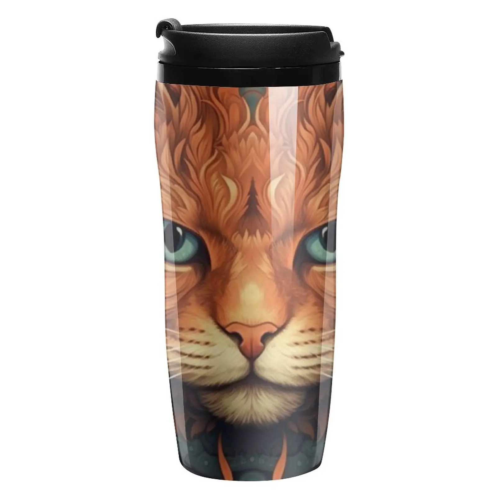 Cat with Blue Eyes Coffee Mug to Go Animal Print Travelist Plastic Water Bottle Leakproof Personalized 350ml Plastic Cup