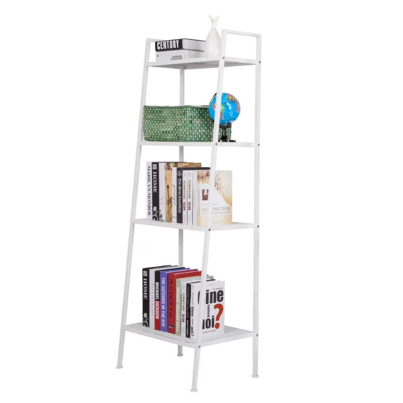

Widen 4 Tiers Bookshelf Ivory White High Quality Iron Sturdy Easy To Install For Books Decor Plants Home Storage