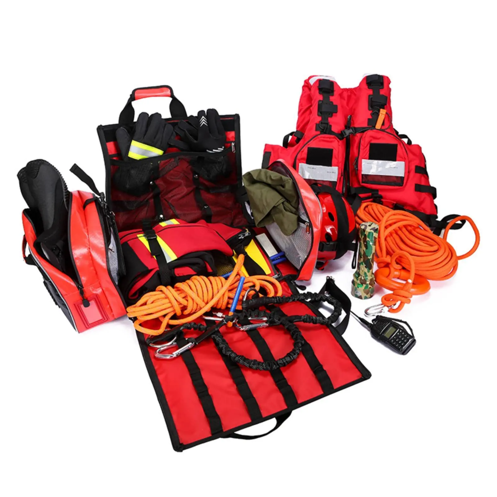 

Water Rescue Backpack Waterproof Fire Rescue Gear Bag Fire Gear Bag High-Visibility Color Reflective Trim for Firefighters