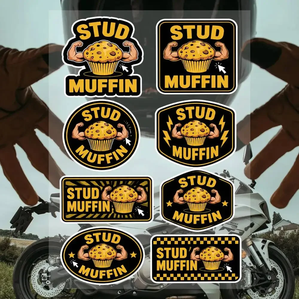 Stud Muffin Muscle Pas-rody Cool Graphic Stickers Set Waterproof Vinyl Decals For Moto Helmet Car Laptop Skateboard Luggage