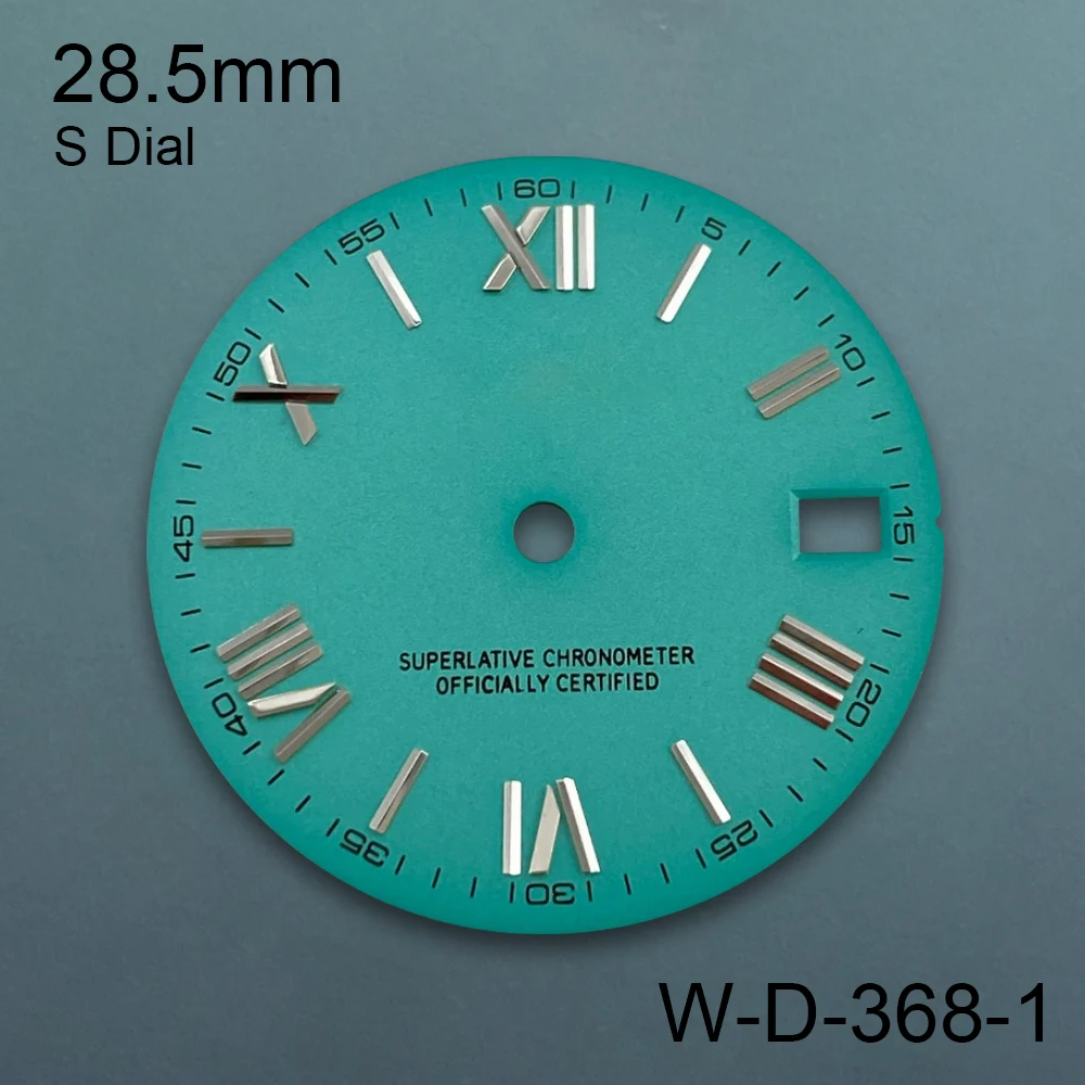 28,5 mm S Logo Roma Sunburst quadrante adatto NH35/NH36/4R/7S movimento giapponese quadrante di alta qualità accessori per la modifica dell'orologio