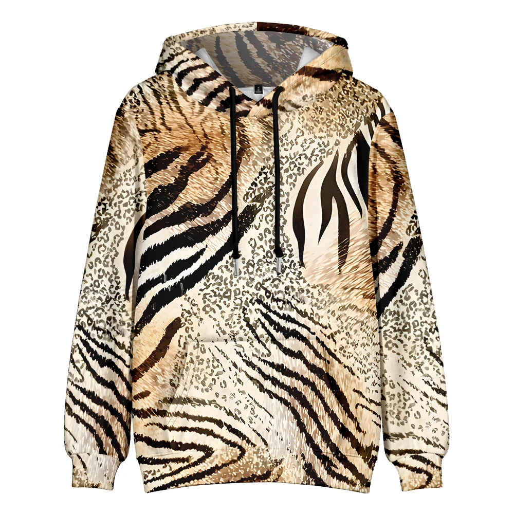 

Women's Animal Print Hoodie Tiger Leopard Zebra Pattern Pullover Sweatshirt with Drawstring Streetwear for Casual Daily Wear