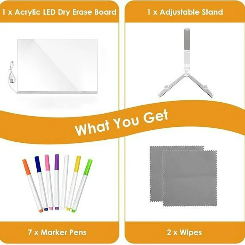 Glowing Drawing Board Graffiti Message Board Fluorescent Boardoar Wall-Mountable Freestanding Display Board Christmas Toy