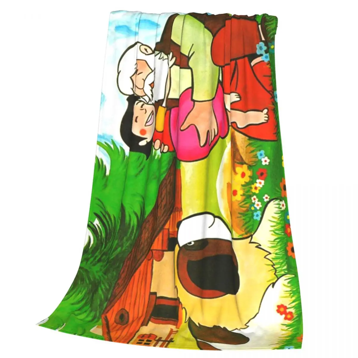 Heidi Peter And Grandpa Alps Cartoon Blankets Soft Warm Flannel Throw Blanket Bedspread for Living room Picnic Travel Home Couch