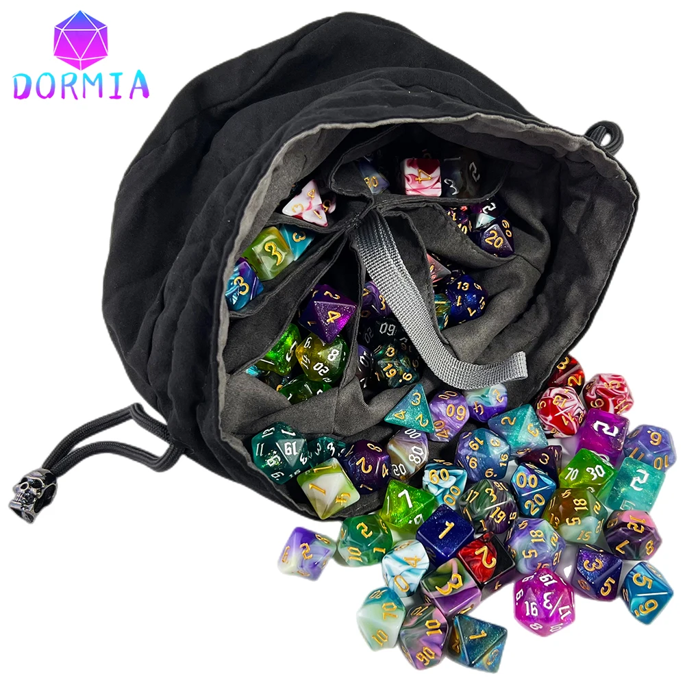 105pcs Dice Set with Bag for DND RPG Party/Family Table Board Role Playing Game Dados D4 D6 D8 D10 D% D12 D20