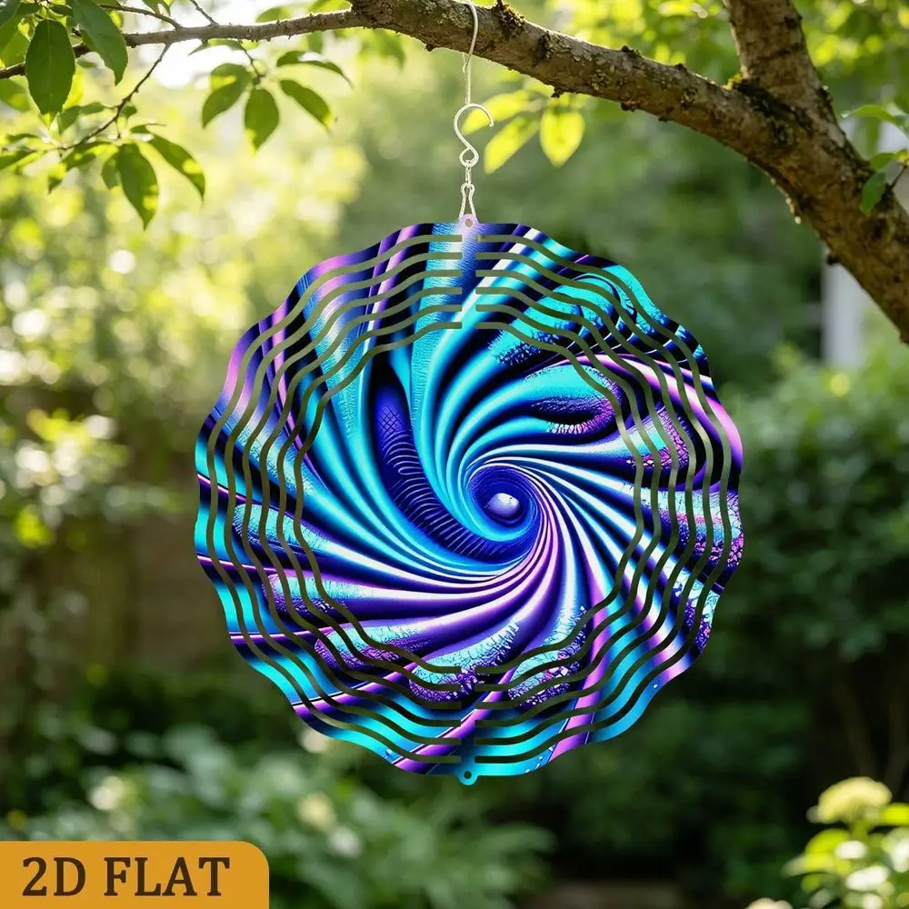 CIFBUY Modern Blue Swirl Aluminum Wall Art Waterproof Durable Metal Hanging Decor for Living Room Bedroom Patio Balcony