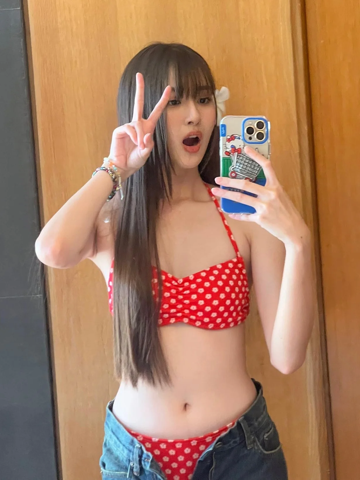 

Retro Floral Bikini Sexy Girl Beach Vacation Women's Sports Swimsuit Separate Design Pure Desire Swimsuit with Chest...
