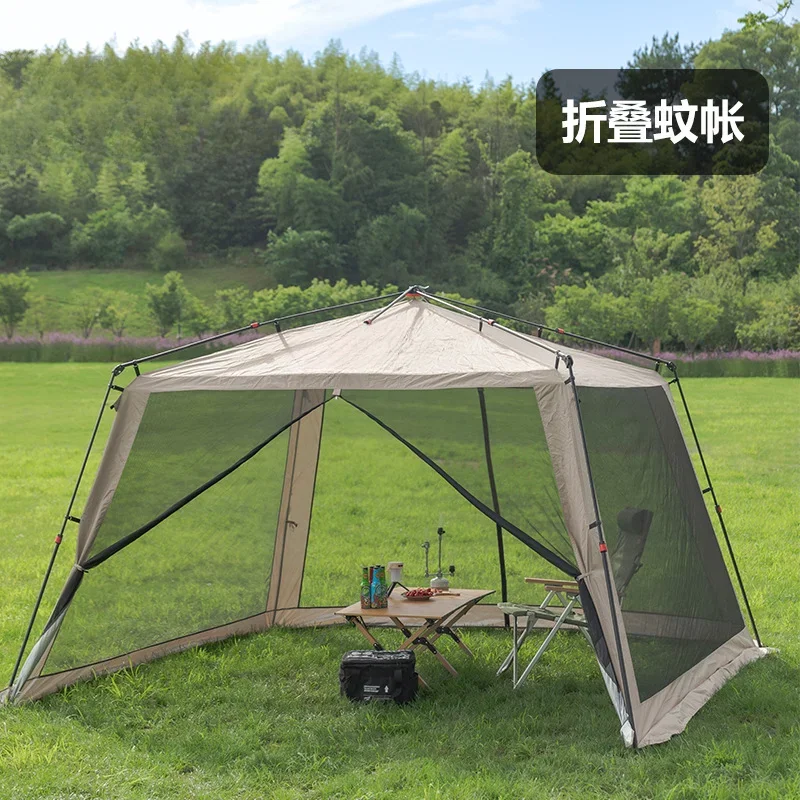 Outdoor camping tent quick-opening multi-person large-capacity rain and sun protection awning