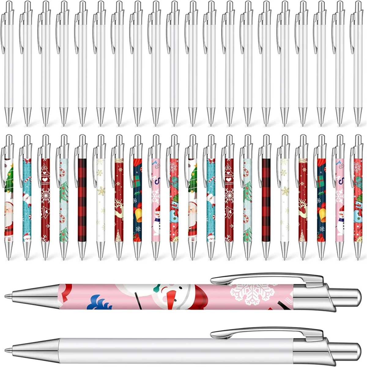 20Pcs Sublimation Pen Blank Heat Transfer Pens Sublimation Ballpoint Pens with Shrink Wrap School Supplies for Office