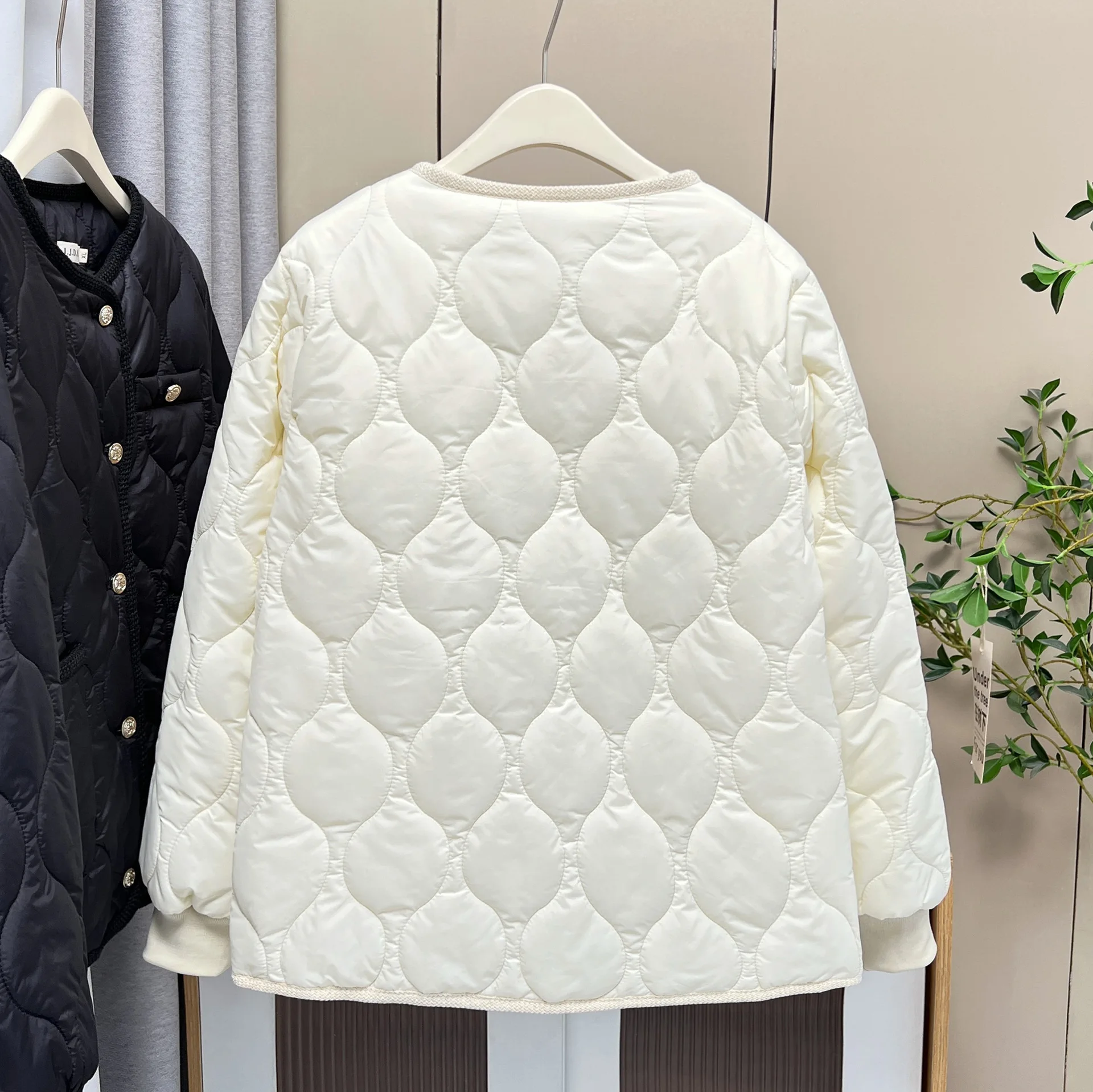 XL XXL Women Parka Autumn Winter New Loose Thin Chic Fashion Gourd Shaped Quilted Cotton-padded Coat 063