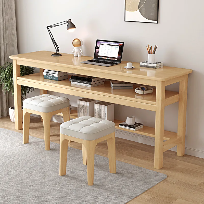 Mesa dupla de madeira maciça de 1.6 metros, mesa longa de 40cm de largura e mesa extremamente estreita 1.8 mesa de computador estendida, mesa de estudo em casa