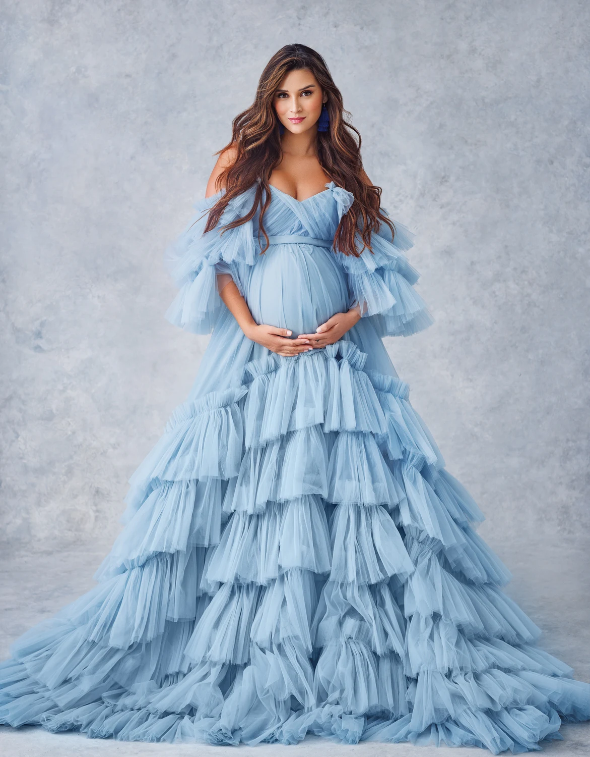 Customized Maternity Dress for Photoshoot Off Shoulder Tulle Gown Pregnancy Women Robe Bridal Evening Dresses Nightwear