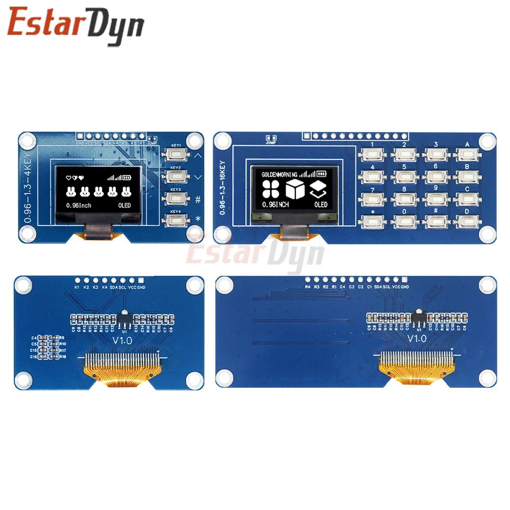Estardyn 0.96 Inch SSD1315 OLED Display Module 128x64 With 4x4 Keyboard For Arduino Raspberry Pi DIY Project I2C SPI