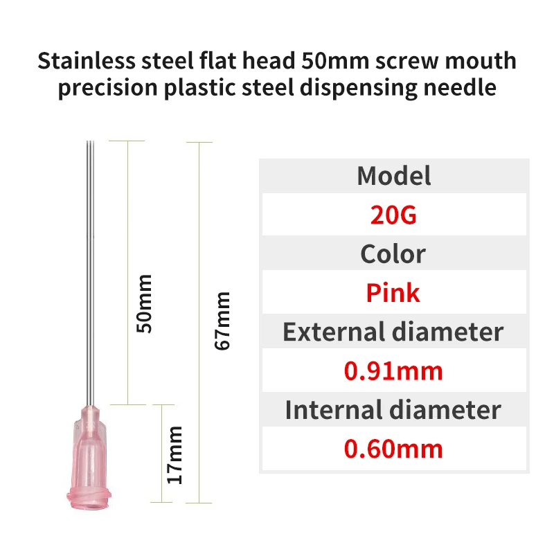 14G-27G 50mm Doseermachine Spuitnaald 2 Inch Rvs Doseernaald Spiraal Mond Mondstuk lijm Naald