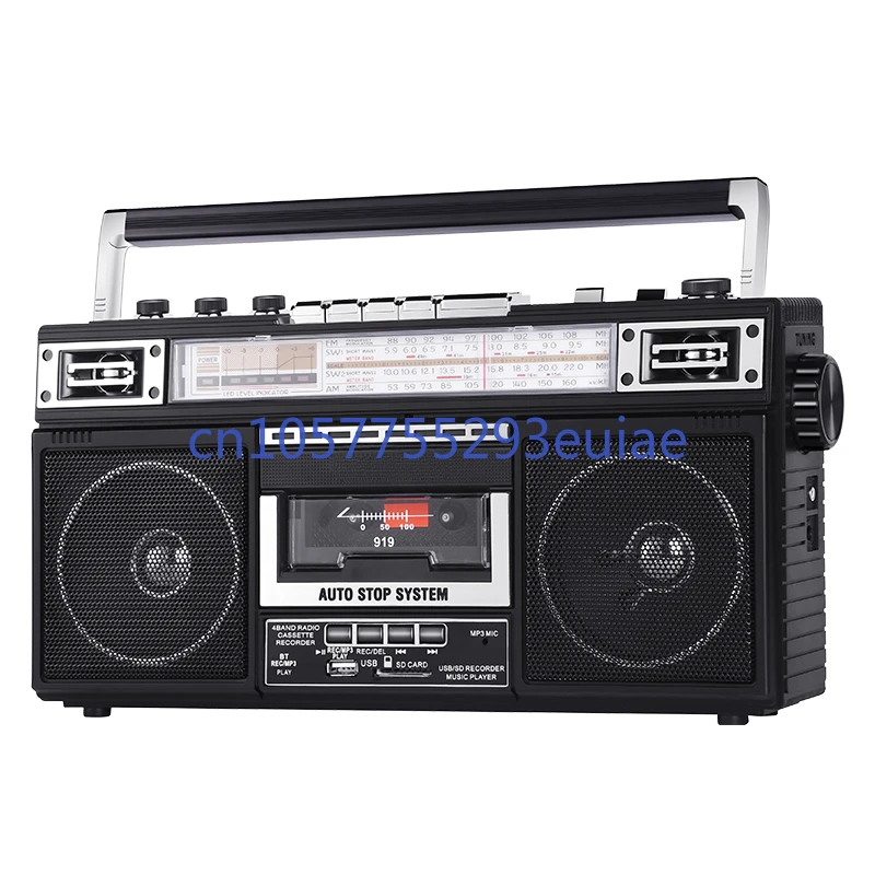 

New antique high-power four-band recorder, tape player, tape recorder, radio USB SD card Bluetooth