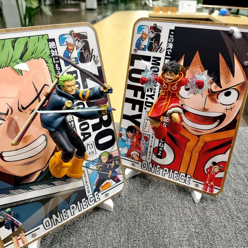 

One Piece Egghead Island Luffy Zoro Authentic Bandai Action Figure 3D Painting Anime Merchandise Collectible Gift Birthday Gift
