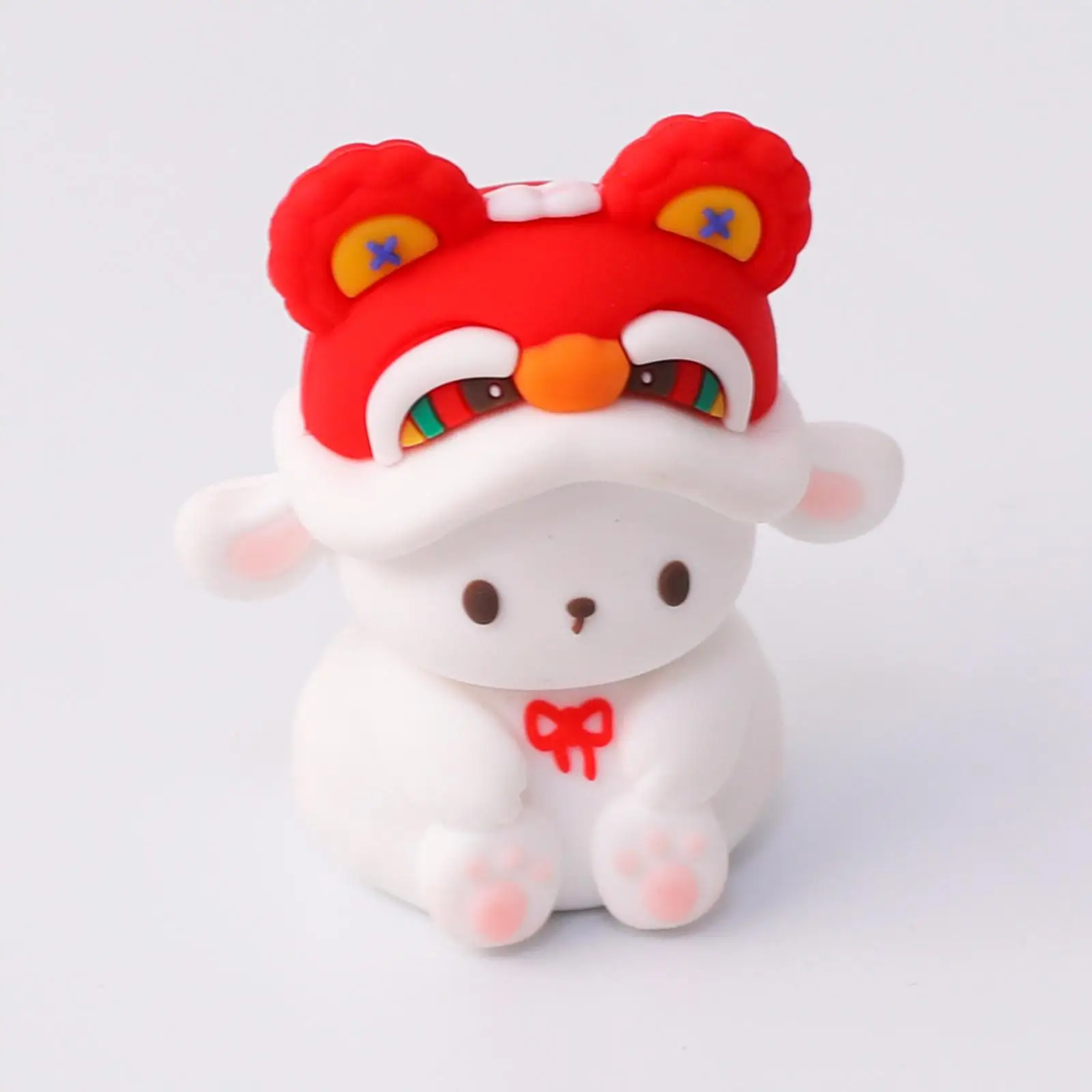 Cute Soft Rabbit Doll Animal Figurine Small Animal Figure Statue Kids Toy Soft Rubber Car Dashboard Desktop Shelf Decor
