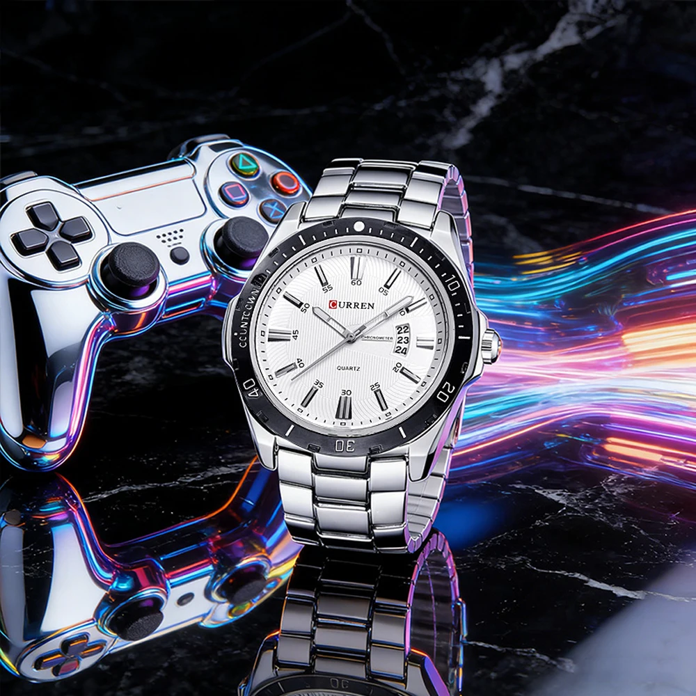 CURREN 8110 Men's Quartz Watch Calendar Luminous Sports Strap Waterproof Casual Cool Wristwatch Male Clock reloj hombre view 2