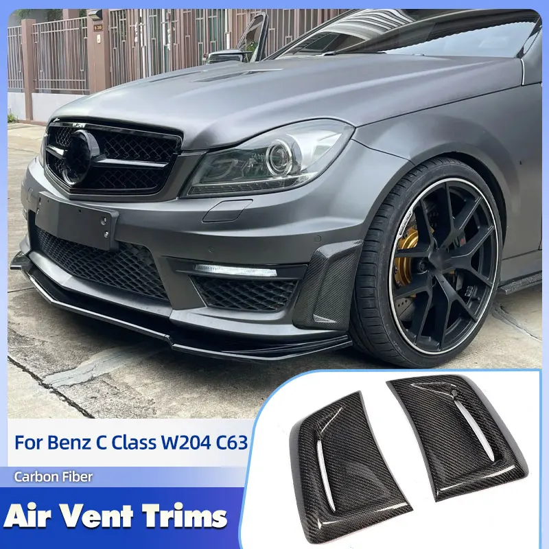 

Front Bumper Side Air Vent Carbon Fiber for Mercedes Benz C Class W204 C63 AMG 2012-2014 Air Insert Vent Cover Fins Body Kits