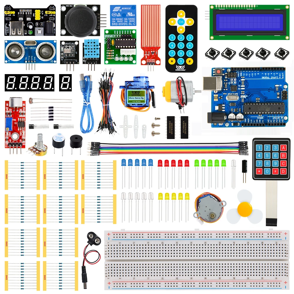 KUONGSHUN Starter Kit for Arduino Uno R3 Projects Electronic Components Kit with R3 Board DIY Electronics Set with Tutorial