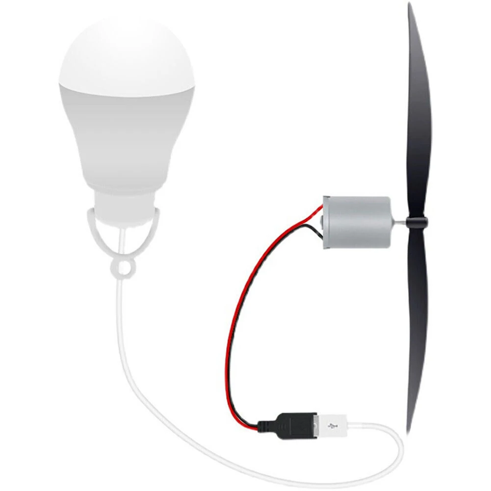 Micr Wind Turbine Motor Blade With USB Light Bulb DIY Set Power Energy Generator Wind Generator Wind Energy