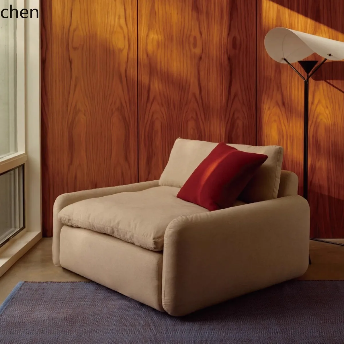 PYH Corduroy Lazy Style Single Sofa for Living Room, Leisure , Minimalist Fabric, Removable and Washable Sofa