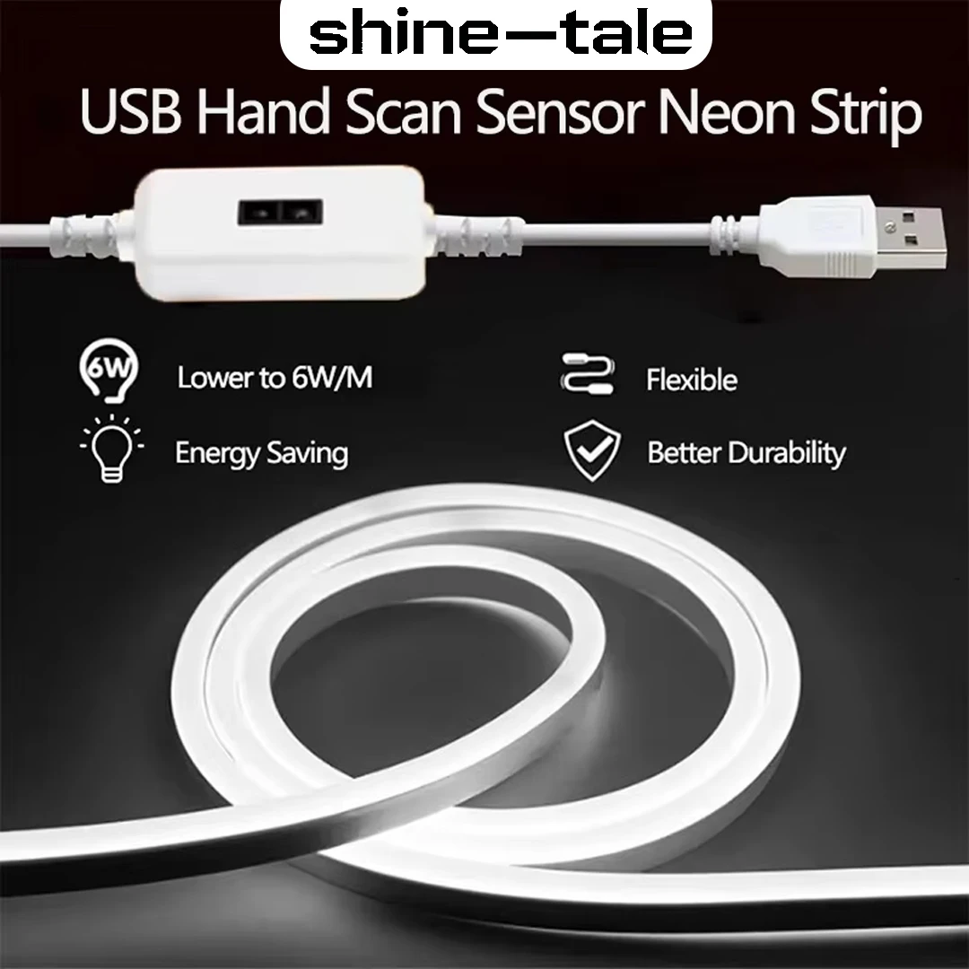 

USB Neon Strip Light 1M-5M LED Gesture Sensor Dimmer Switch Neon Lamp Waterproof Flexible Tape Lighting For Home Backlight Decor