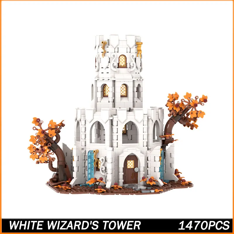 

Строительный блок MOC, белый древний дворец, модель кирпича, игрушки для начинающих, частицы, креативное образование, Рождественский подарок, 1470 шт.