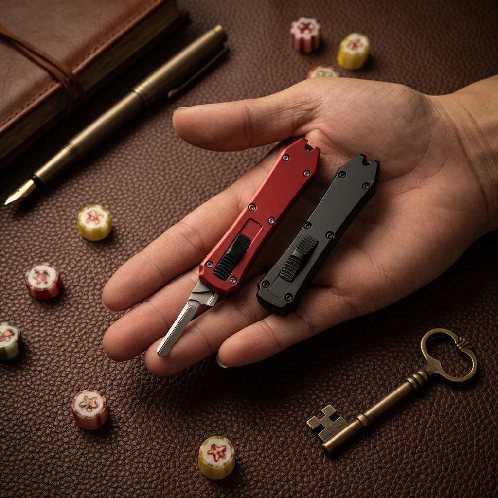 Mini Utility Knife Handle Tool (Without Blade, Suitable For 23/24 Blades), Camping Hiking EDC Tools, Zinc Aluminum handle