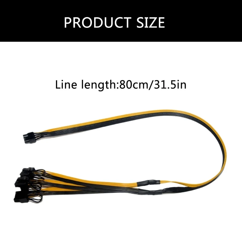 80 ซม. 8Pin to 8Pin อะแดปเตอร์ 8Pin to 3x PCIe 6 + 2Pin กราฟิกการ์ดสายไฟ