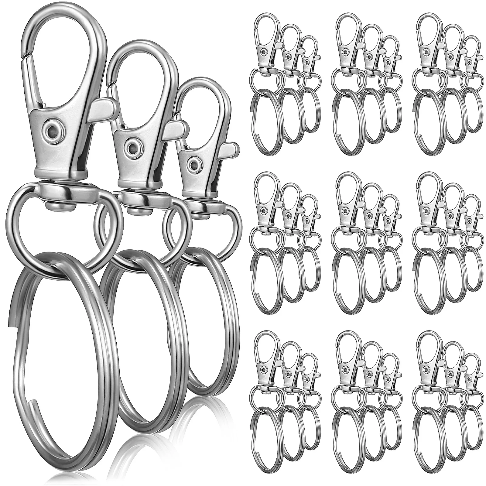 

Clasps for Jewelry Making Key Chain Keyrings with Lobster Hoop Heavy Duty Hooks