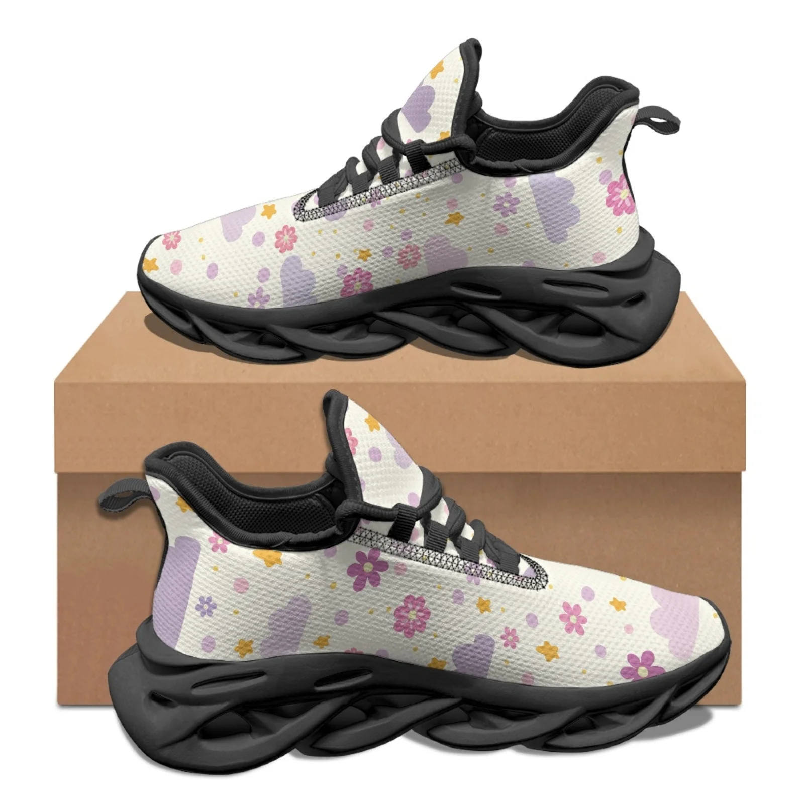 PENSTROLL Cloud Flower Cover Comfortable Work Shoes For Men Athletic Footwear for Walking Non Slip Blade Sneakers