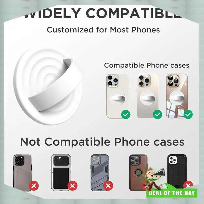 24-Hour Delivery Upgraded Magnetic Phone Grip,For Magsafe, Silicone Comfy Removable Loop Grip, Phone Grip Finger Ring Holder