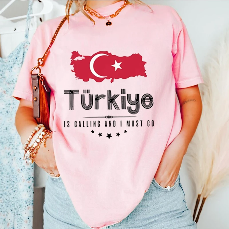 Turkey Oversized T-Shirt, Turkiye Republic T-Shirt, Turkish Flag, Traveler Gift, Harajuku Casual Tops, Vintage Style, Streetwear