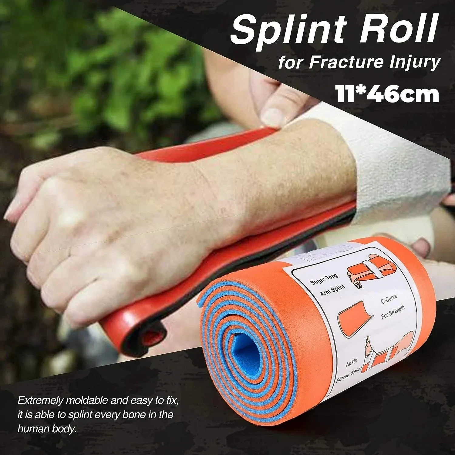 Medical Roll Splint First Aid Polymer Fracture Immobilization SAM Medical Survival Emergency Kit for Immobilizing Bones Outdoor