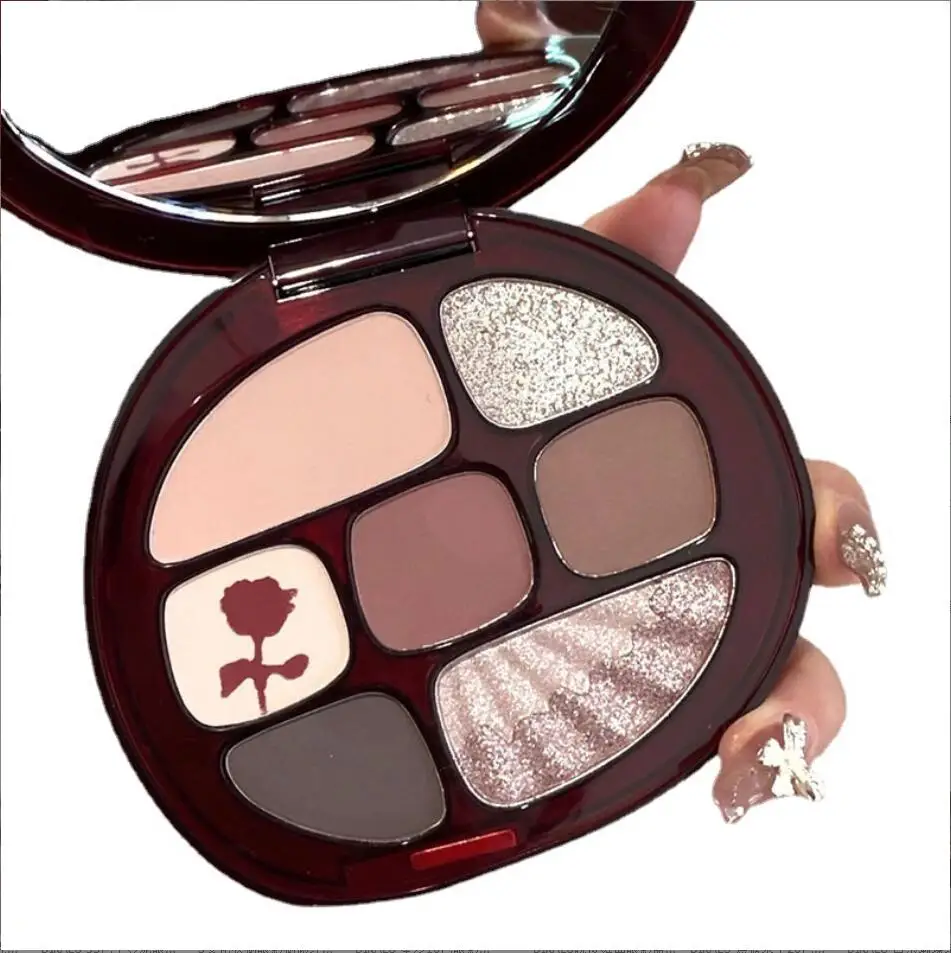 Paleta de sombra de ojos de 8 colores mate nacarado sombra de ojos portátil brillante de larga duración sombra de ojos Natural maquillaje de ojos cosmético T2353