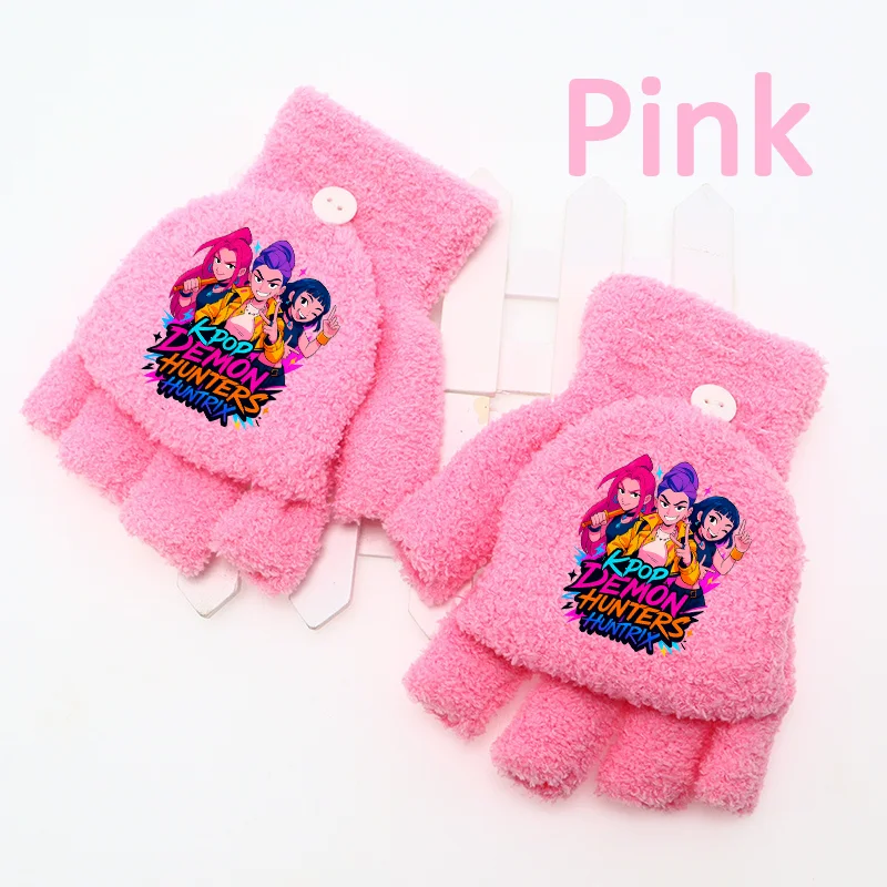 K-Pop Fingerlose Handschuhe, Halbe K-Pop Strickhandschuhe mit Fingerklappen, Warme Handschuhe für Mädchen und Jungen, zum Schreiben und für die Schule