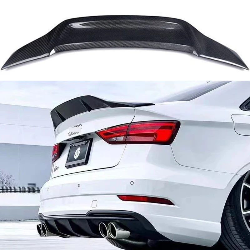 For AUDI A3 S3 RS3 8V Limousine Sedan R Style Carbon Fiber Rear Spoiler Trunk Wing 2013-2020 Forged