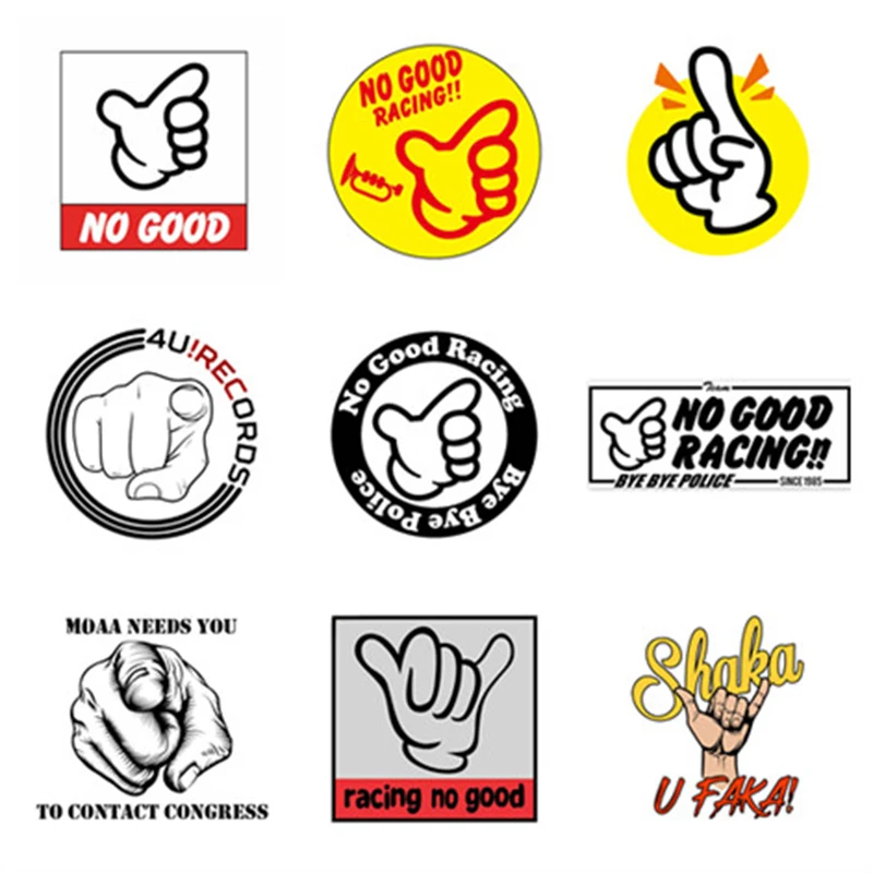 

NO GOOD Track Racing Plates Car Sticker Motorcycle Helmet Window Trunk Decal JTR Scratch-proof Decor Surf Camper Vinyl Decals