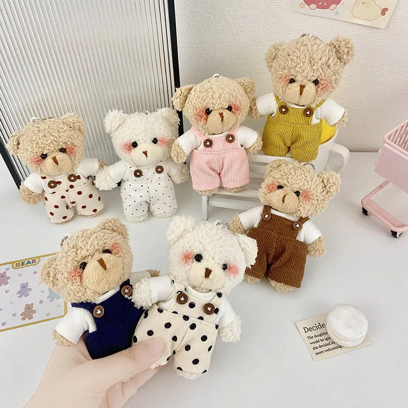 

Cute Strap Bear Pendant Keychains Fashion Plush Doll Bag Car Key Hangings Decoration Accessories Women And Girls Gifts