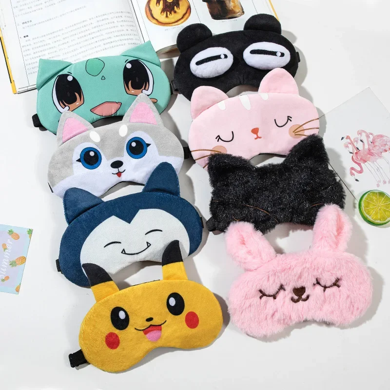 Pokemon Pikachu Eyes Mask for Sleeping Anime Cartoon Plush Patch Boys Girls Shading Sleep Aid Blindfold Fashion Kawaii Eyeshade