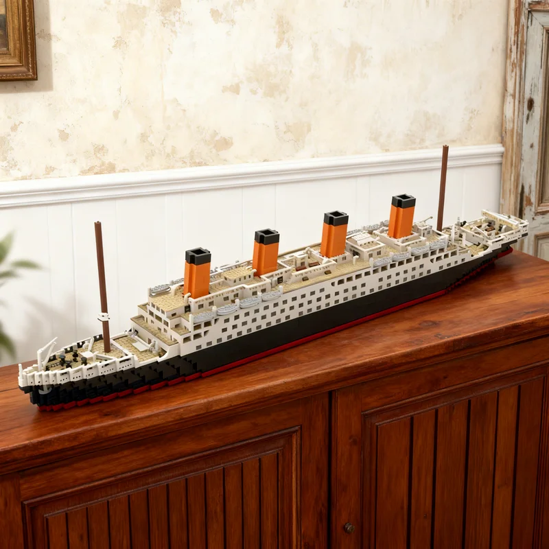 

6960 деталей MOC RMS Titanic, крупномасштабная модель длиной 1,8 м, конструктор Creator Expert, подарок для самостоятельной сборки, креативный коллекционный декор для демонстрации