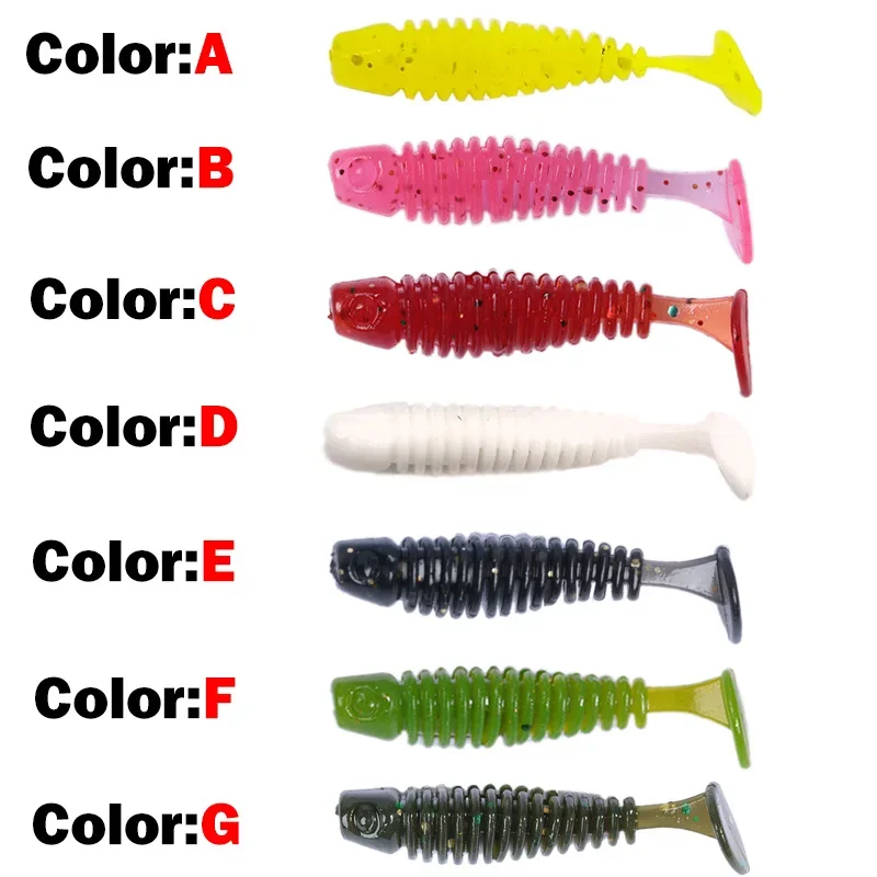 OUTKIT 10Pcs/lot Wobblers mini Fishing Soft Lures Rubber Soft Baits 3.5cm/4.5cm Soft Worm Artificial Baits Bass Silicone Fish