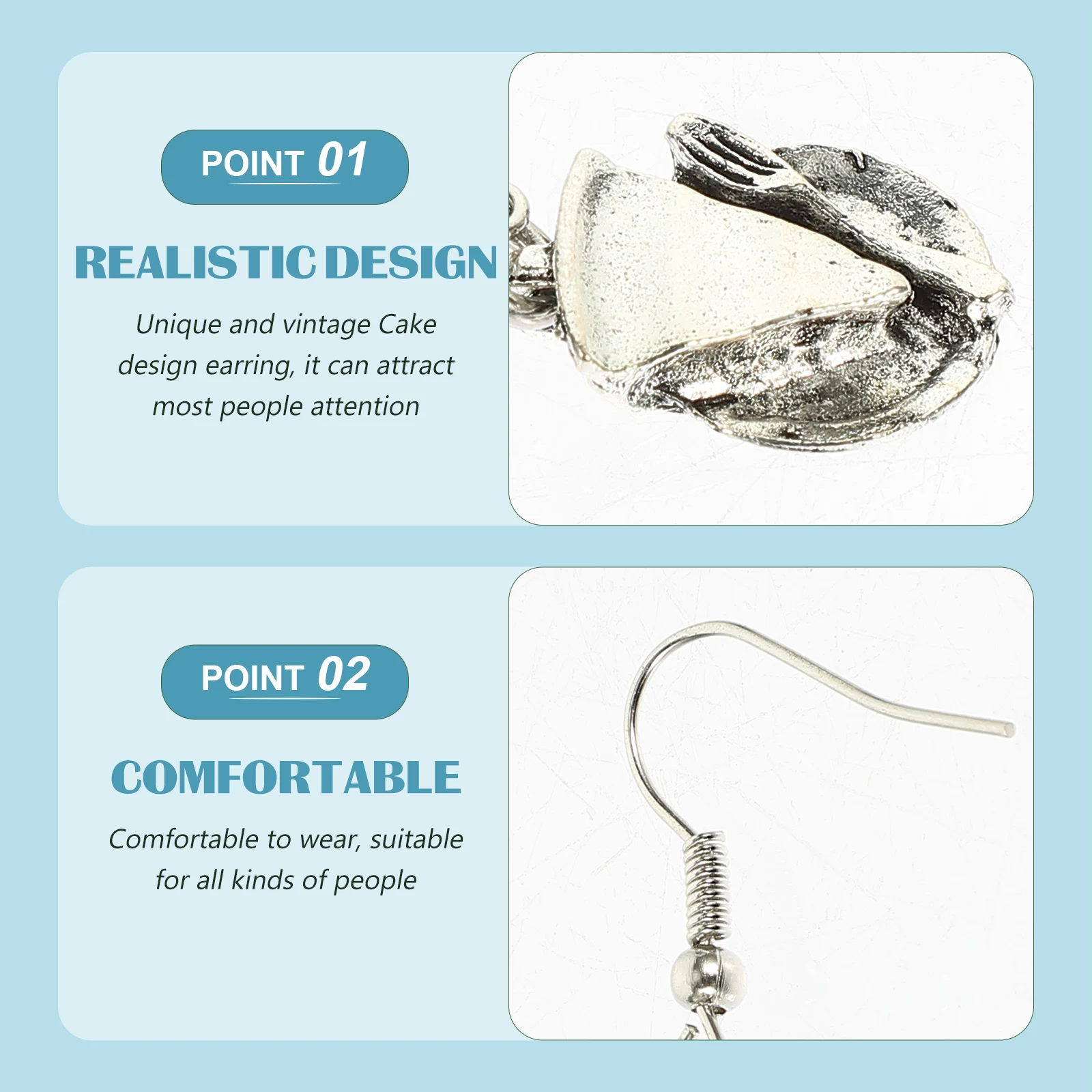 

Tea Cup Cake Earrings Women Decor Retro High Quality Decorations Alloy Ornament Miss